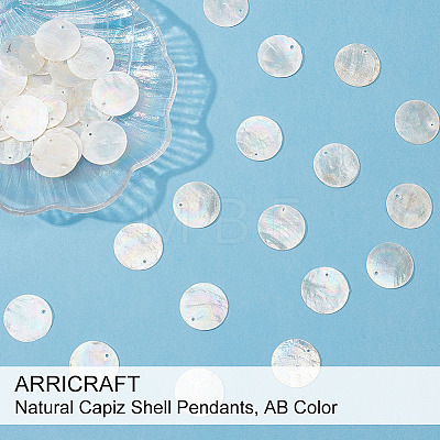 Natural Capiz Shell Pendants SHEL-AR0001-07-1