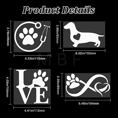 Gorgecraft 8 Sheets 4 Style Infinity Love & Bird Laser Style Plastic Adhesive Car Stickers STIC-GF0001-04C-1