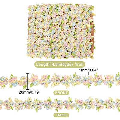   4.6~5Yards Flower Polyester Trim Ribbon OCOR-PH0001-97B-1