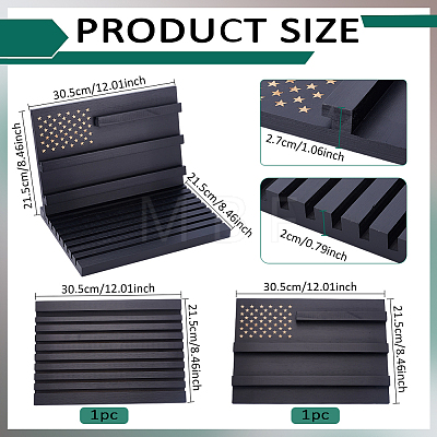 Wooden Commemorative Coin Organizer Slotted Display Stands ODIS-WH0086-228B-1