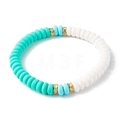 Handmade Polymer Clay Beads Stretch Bracelets Sets BJEW-JB06424-02-1