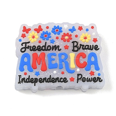 Independence Day Silicone Beads SIL-E013-01C-1