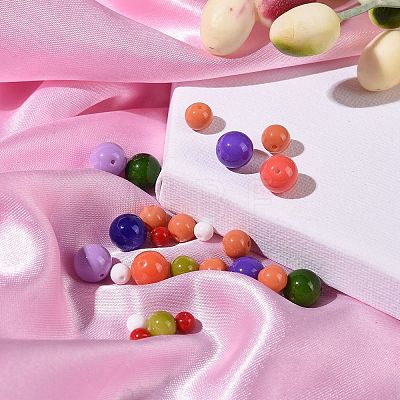 Eco-Friendly Round Baking Paint Glass Beads HY-MSMC003-03-1