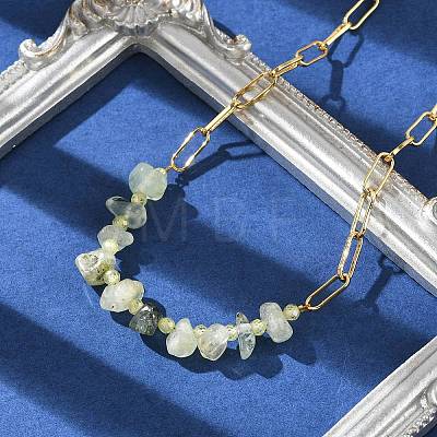 Natural Rutilated Quartz Chip Beaded Necklaces NJEW-C070-04G-05-1