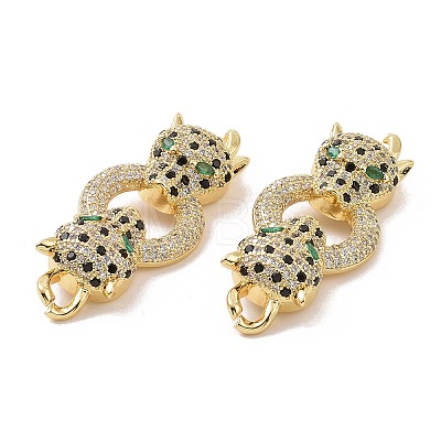 Brass Micro Pave Colorful Cubic Zirconia Connector Charms ZIRC-I063-08G-1