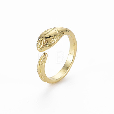 Snake Shape Rack Plating Alloy Cuff Rings RJEW-Q163-024A-RS-1