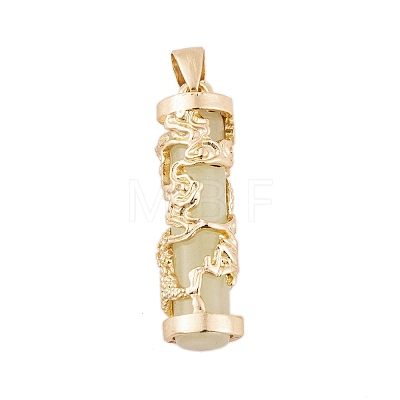 Synthetic Luminous Stone Column Pendants FIND-C058-01G-06-1