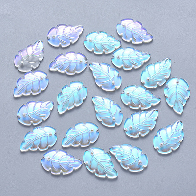 Transparent Spray Painted Glass Pendants LS-GLAA-T016-09-1
