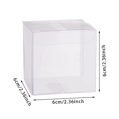 Transparent Plastic PET Box Gift Packaging CON-WH0052-6x6cm-1