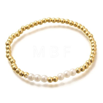 Brass Beaded Stretch Bracelets for Women BJEW-U018-01G-1