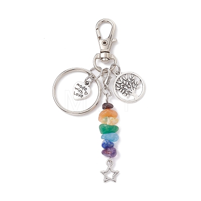 Tibetan Style Alloy Keychains KEYC-JKC00718-01-1