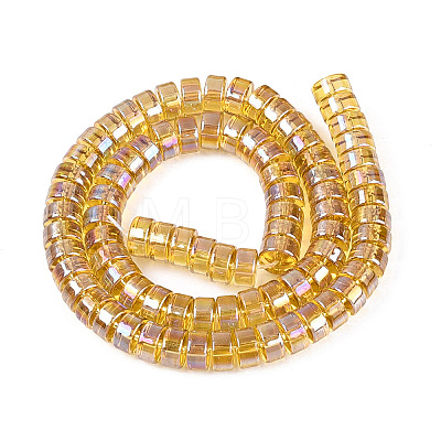 AB Color Plated Transparent Glass Beads Strands GLAA-T026-4x8mm-T01-1