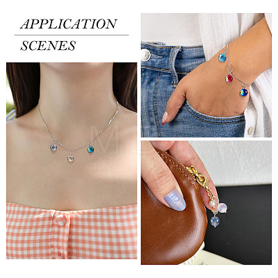 20Pcs AB Color Plated Transparent Glass Pendants PALLOY-TADJ00020-1