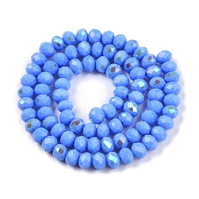 Electroplate Opaque Solid Color Glass Beads Strands EGLA-A044-P6mm-L17-1