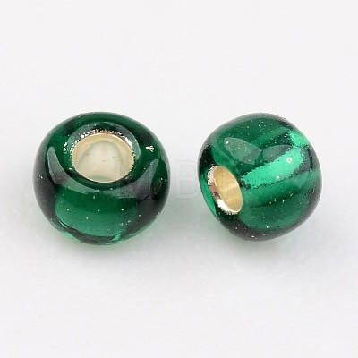 Dark Green 11/0 Grade A Round Transparent Glass Seed Beads X-SEED-Q007-F53-1