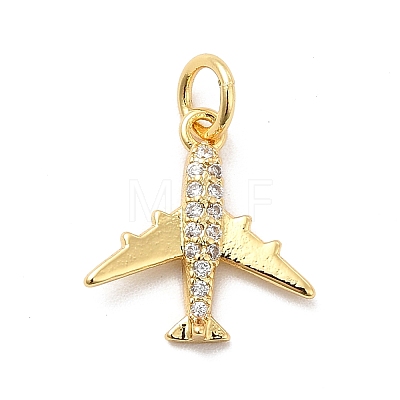 Rack Plating Brass Micro Pave Cubic Zirconia Charms X-KK-K270-39G-1