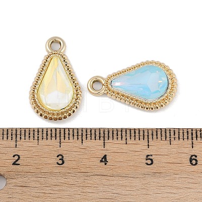 UV Plating Alloy with Mixed Color Glass Rhinestone Pendants FIND-M018-35G-1