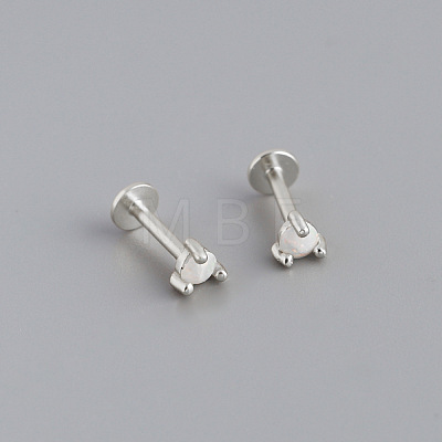 925 Sterling Silver with Synthetic Opal Cartilage Earrings FS-WG3DFDB-07-1