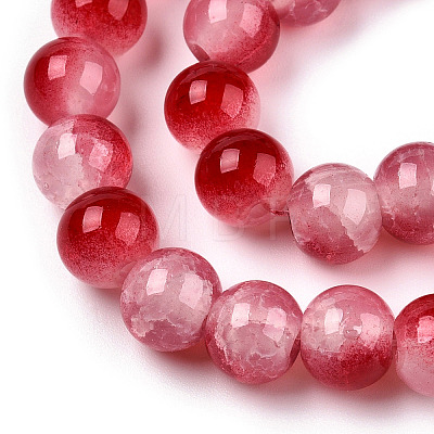 Crackle Baking Painted Imitation Jade Glass Beads Strands DGLA-T003-10mm-11-1