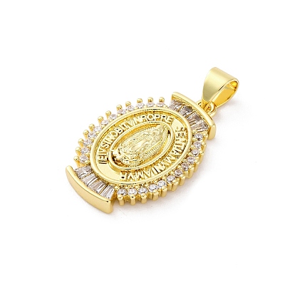 Brass Micro Pave Cubic Zirconia Pendants KK-S510-44G-01-1