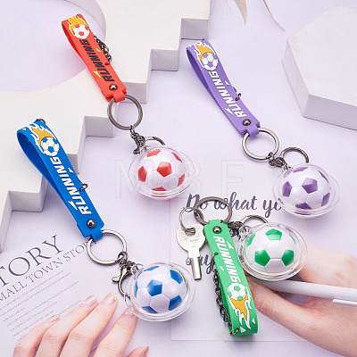 Soccer Keychain Cool Soccer Ball Keychain with Inspirational Quotes Mini Soccer Balls Team Sports Football Keychains for Boys Soccer Party Favors Toys Decorations JX297B-1