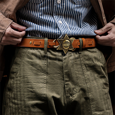 2Pcs 2 Colors Vintage Style Alloy Western Sheriff Belt Buckle for Men AJEW-FG0003-11-1