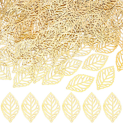 200Pcs Iron Filigree Hollow Pendants IFIN-SC0002-05-1