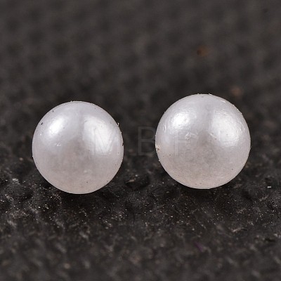 No Hole ABS Plastic Imitation Pearl Round Beads MACR-F033-3mm-24-1