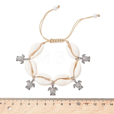 Adjustable Alloy Tortoise Charm Bracelets BJEW-JB13652-1