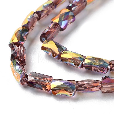 Transparent Electroplate Glass Beads Strands GLAA-Q099-J01-08-1