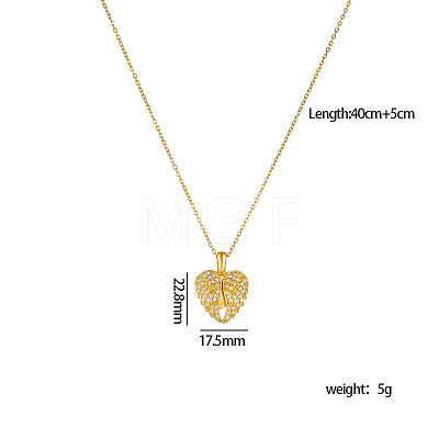Brass Micro Pave Cubic Zirconia Openable Blank Locket Pendant Necklaces for Engraved Name FS-WG25E25-09-1