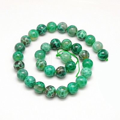 Natural Peacock Agate Round Bead Strands G-N0081-12mm-11-1