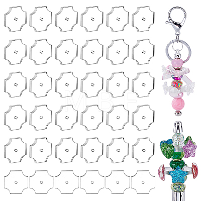100Pcs Transparent Acrylic Cross Beads OACR-GA0001-34-1
