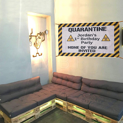 Polyester Quarantine Birthday Decorations Banner AJEW-GF0001-65-1