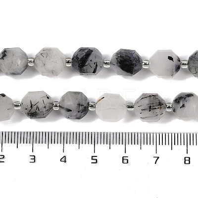 Natural Black Rutilated Quartz Beads Strands G-O201B-136G-1