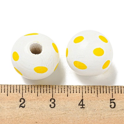 Printed Wood European Beads WOOD-G022-18B-1