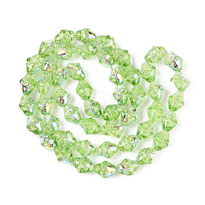 Electroplate Transparent Glass Beads Strands EGLA-N020-03C-1