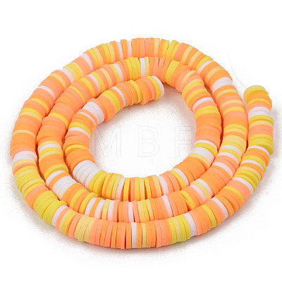 Handmade Polymer Clay Beads Strands CLAY-R089-6mm-097-1
