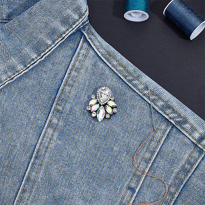 Glass Rhinestone Embroidery Sew on Ornament Accessories PATC-WH0021-070B-1