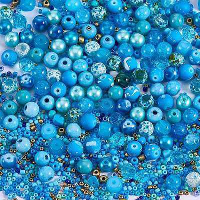 2 Bag Glass Round Beads Set JX547E-1