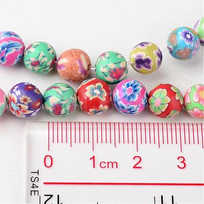 8mm Mixed Handmade Polymer Clay Round/Ball Beads X-FIMO-8D-1