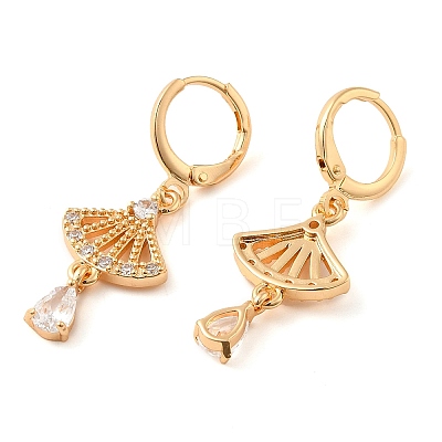 Rack Plating Golden Brass Dangle Leverback Earrings EJEW-B037-25G-1