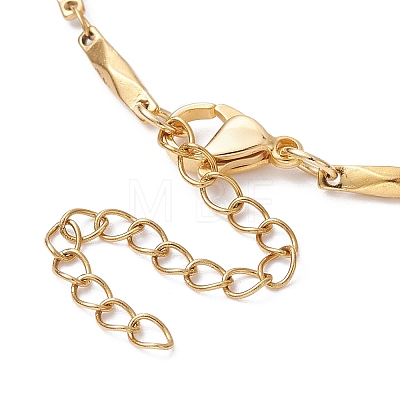 Ion Plating(IP) 304 Stainless Steel Faceted Bar Link Chain Bracelet Makings AJEW-JB01184-01-1