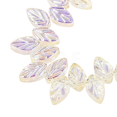 Electroplate Transparent Glass Beads Strands EGLA-N056-03A-02-1