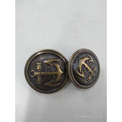 1-Hole Brass Shank Buttons X-BUTT-WH0001-06-20mm-1