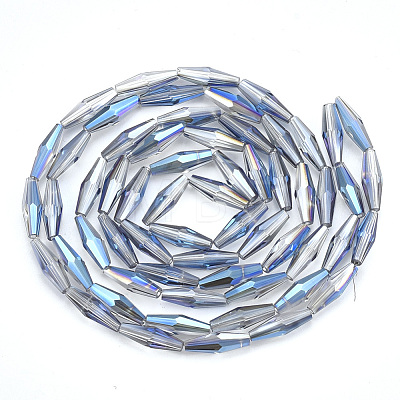 Electroplated Glass Beads Strands EGLA-S174-06F-1