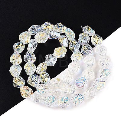 Electroplate Glass Beads Strands EGLA-N012-08B-1