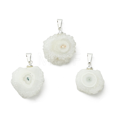 Natural Sunflower Druzy Agate  Pendants PALLOY-JF05396-1