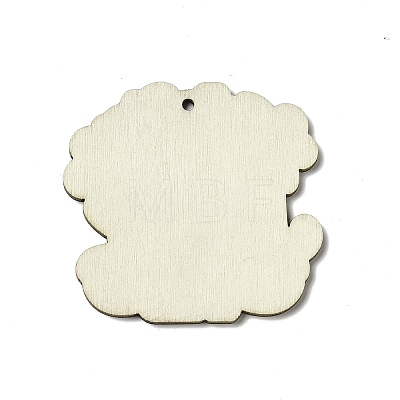 Father's Day Single Face Printed Aspen Wood Pendants WOOD-G014-35-1