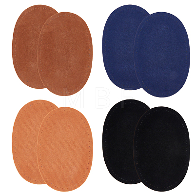 4Pairs 4 Colors Oval PU Imitation Leather Ornament Accessories PATC-CY0001-83-1